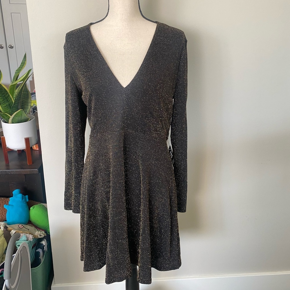 NWT Express Black and Gold Dress
